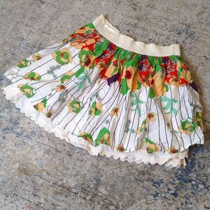 Vintage forever21 floral skirt with ruffle underlay